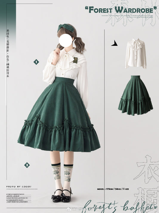 [Pre-order] Forest Basket 4.0 Petal Frill Skirt with Ribbon Hair Accessory