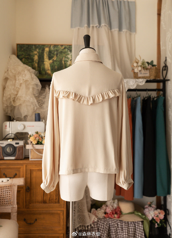 [Pre-order] Forest Basket 4.0 Ribbon Tie Blouse [20% off when purchased together]