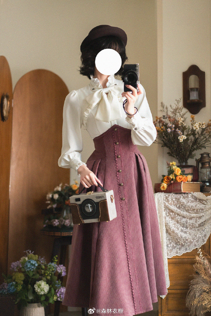 [Pre-order] Forest Letter Elegant Blouse [Buy together for 20% off]