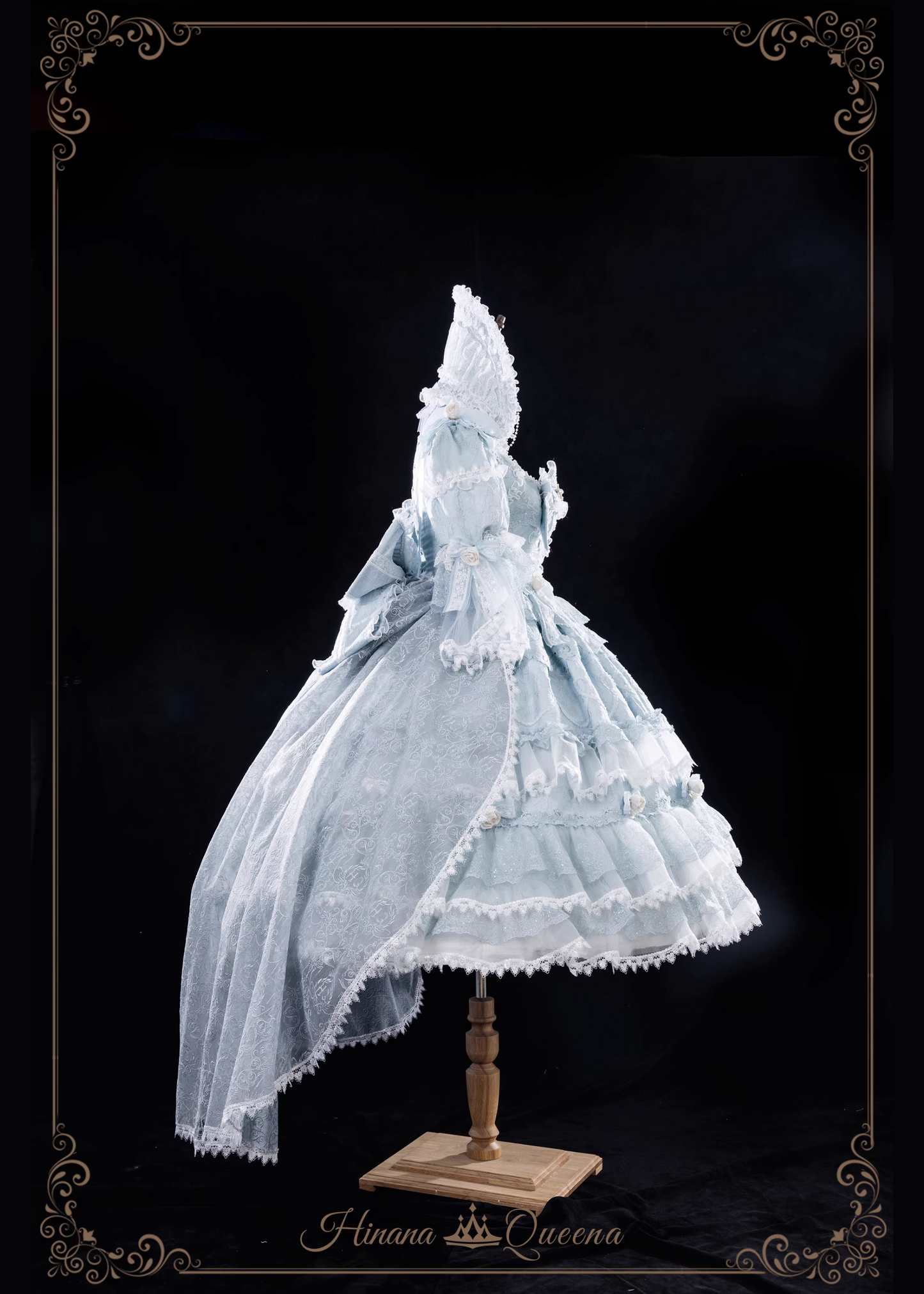 White Rose 3-tiered ruffle princess sleeve dress (single item/full set)