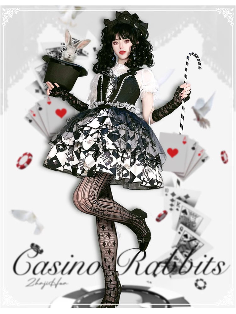 JOKER CARD ブロックチェックのチュールスカート付セットアップ