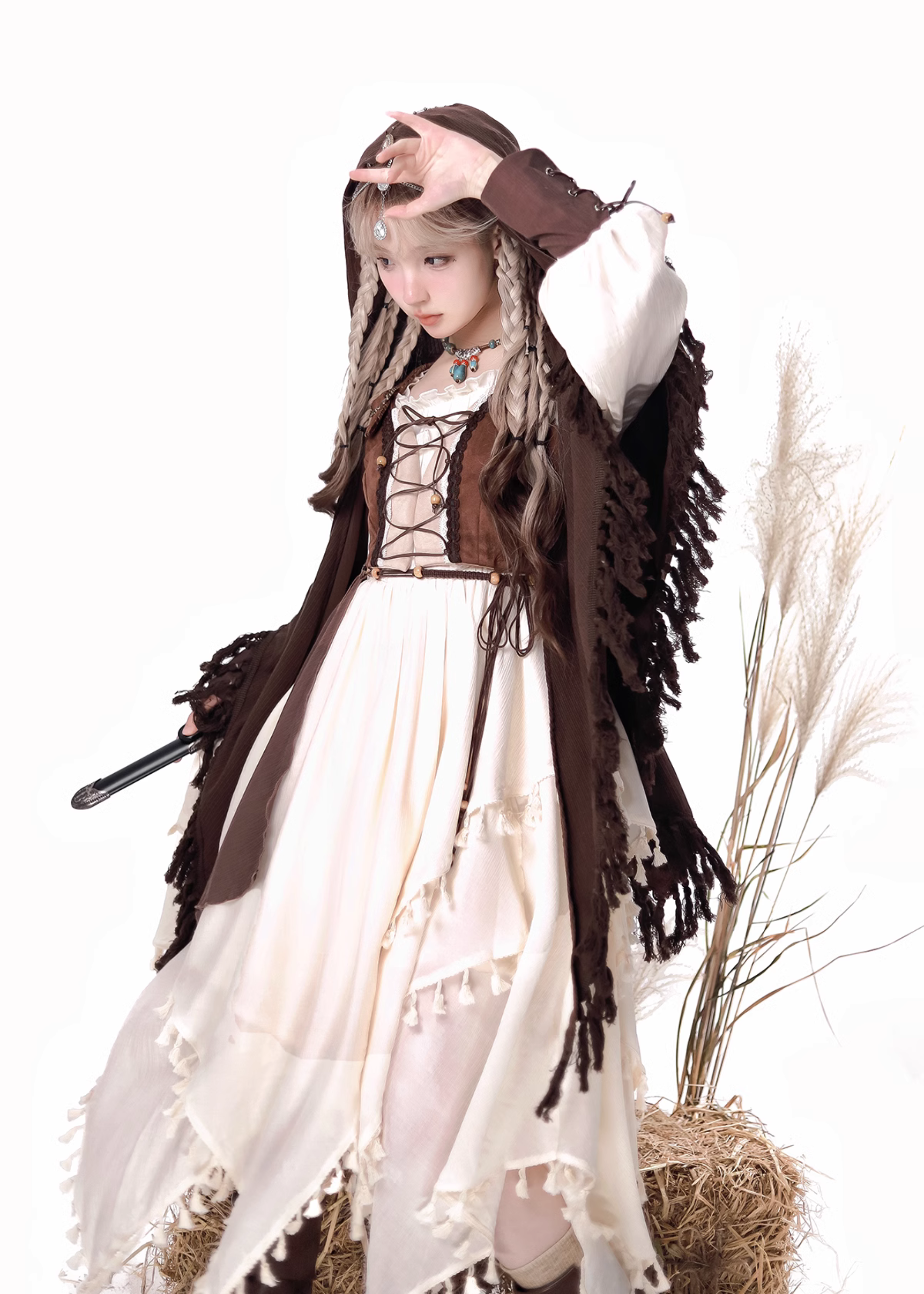 放浪の魔女 アシンメトリーワンピースセットアップ