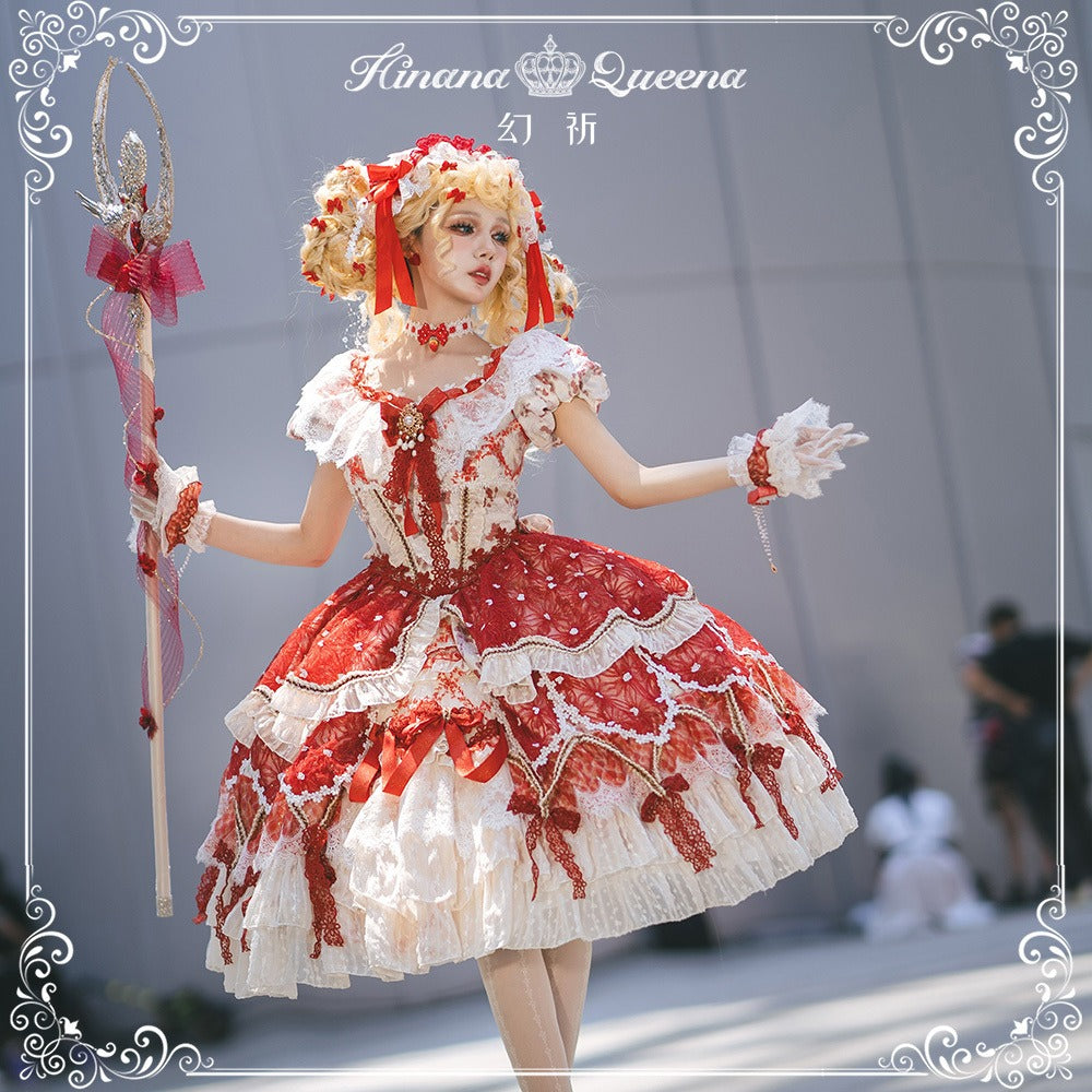 【受注予約9/16まで】Dream Magnifique プリンセスドレス・ショート丈・レッド