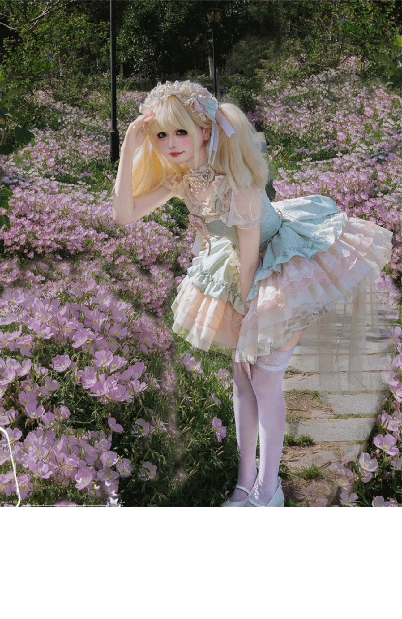 バラとリボンのバレエ風ジャンパースカート 全4色