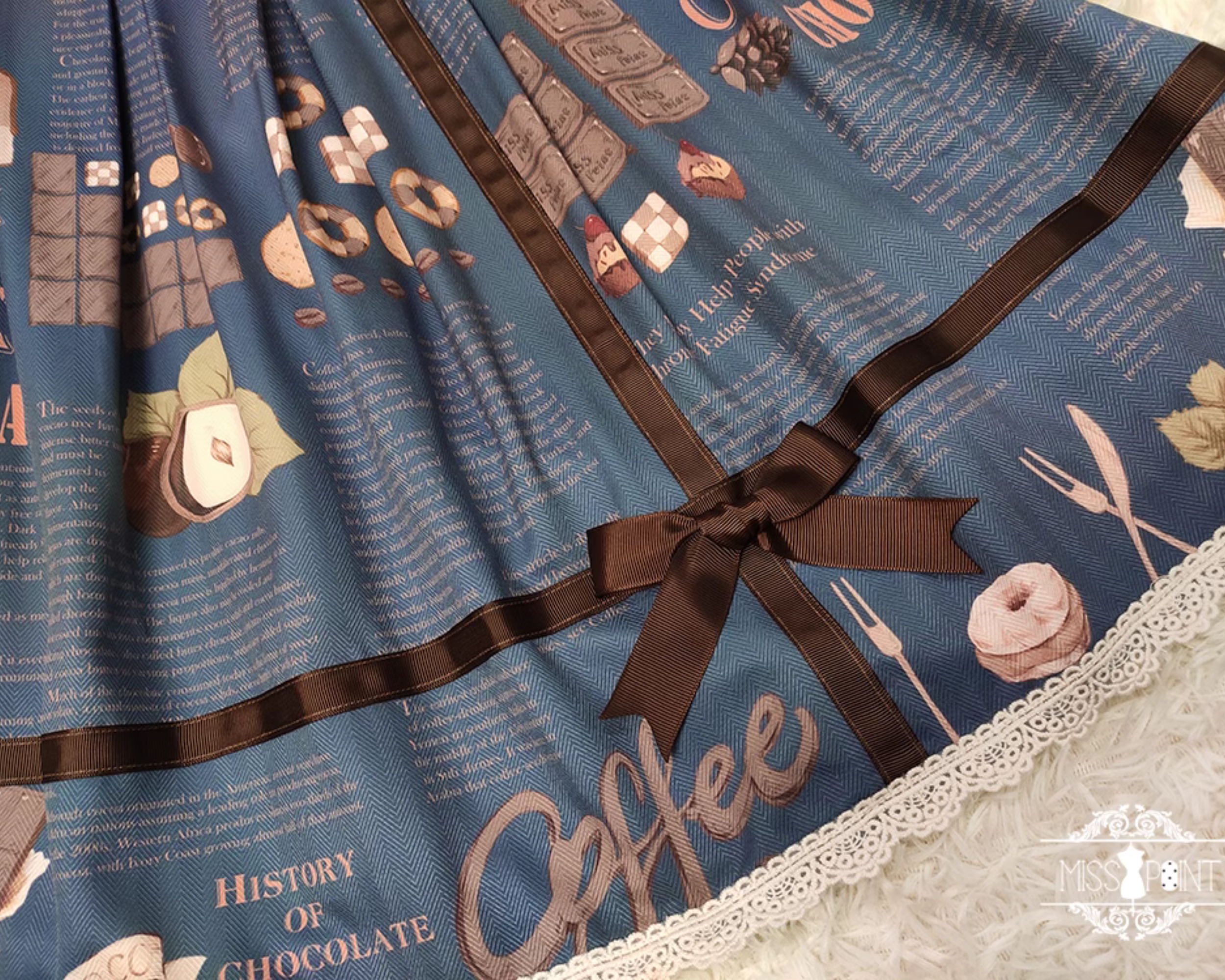 【予約販売】Coffee Break チョコレートプリントスカート