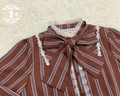 【予約販売】Coffee Break ストライプリボンタイブラウス【合わせ買いで20%off】
