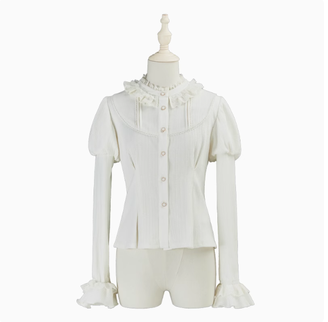 [Pre-orders available until 10/29] Thistle Crown Gigot Sleeve Knit Blouse