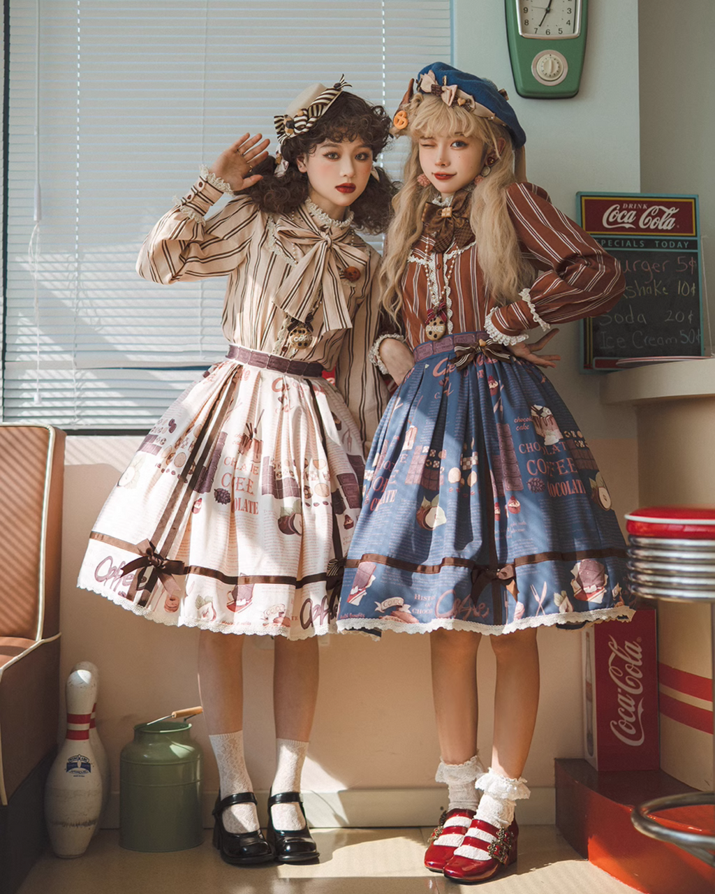 【予約販売】Coffee Break チョコレートプリントスカート