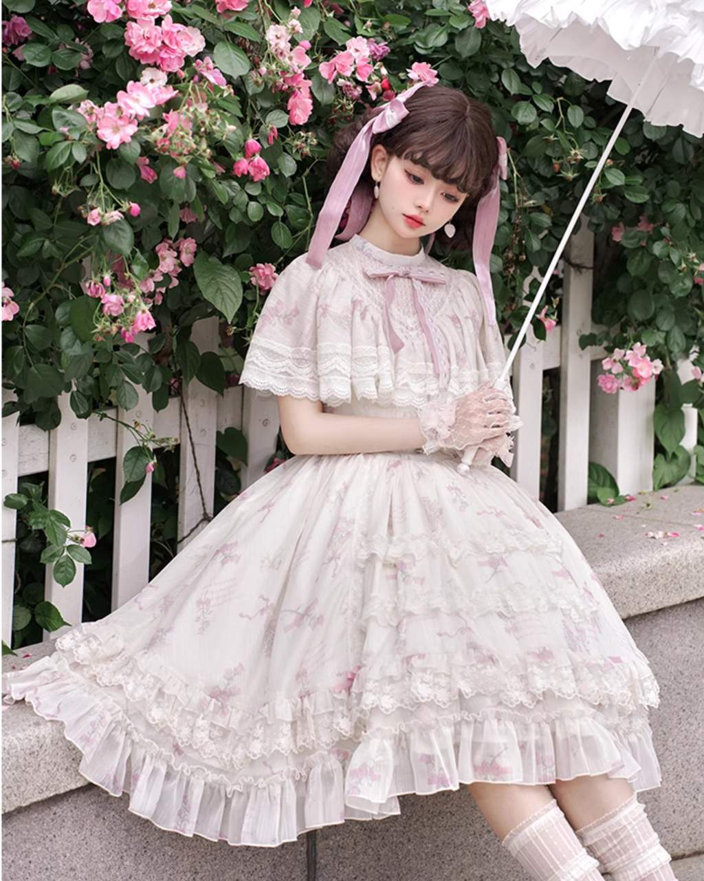 Edwardian クアドラプルリボンワンピース