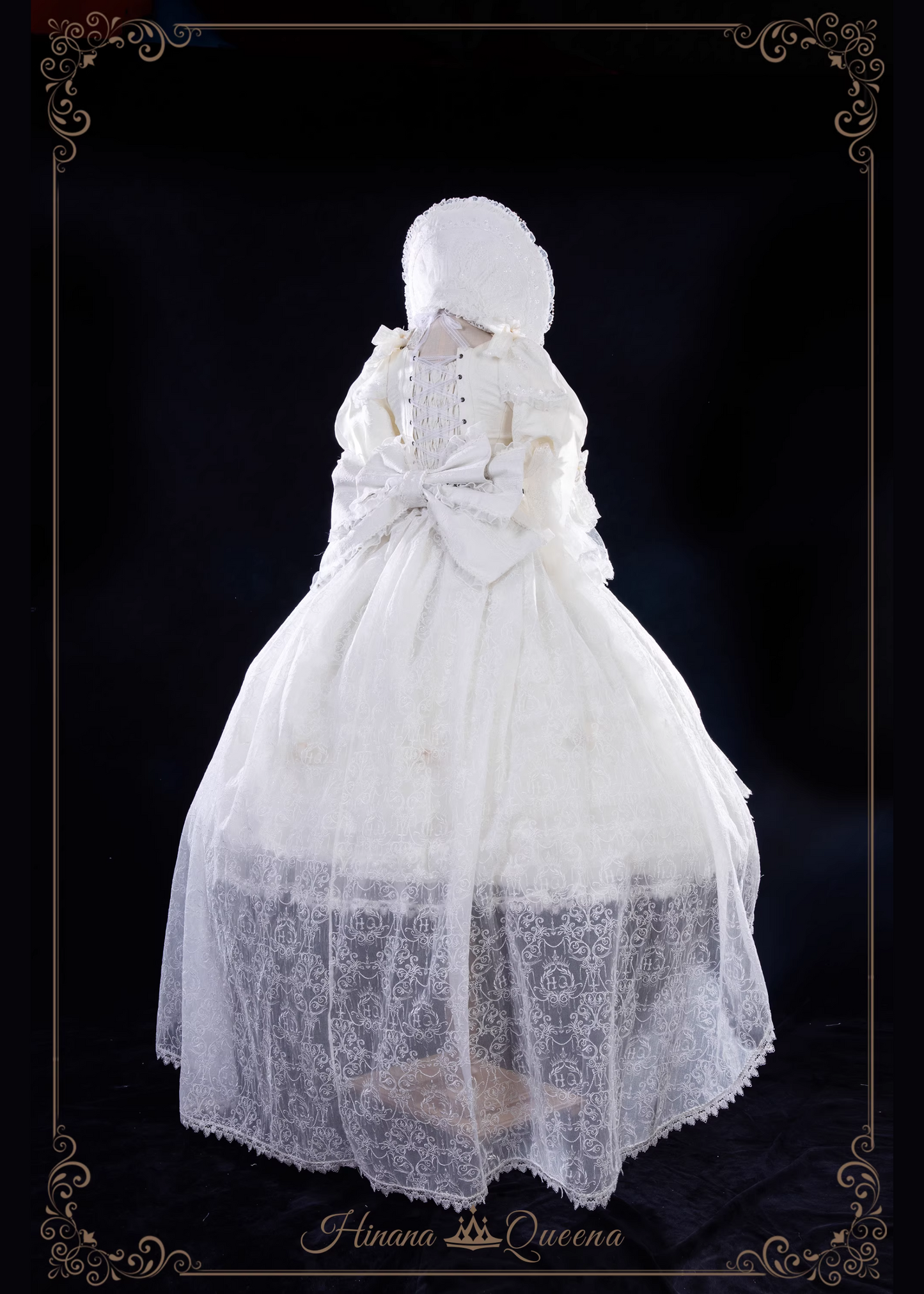 White Rose 3-tiered ruffle princess sleeve dress (single item/full set)