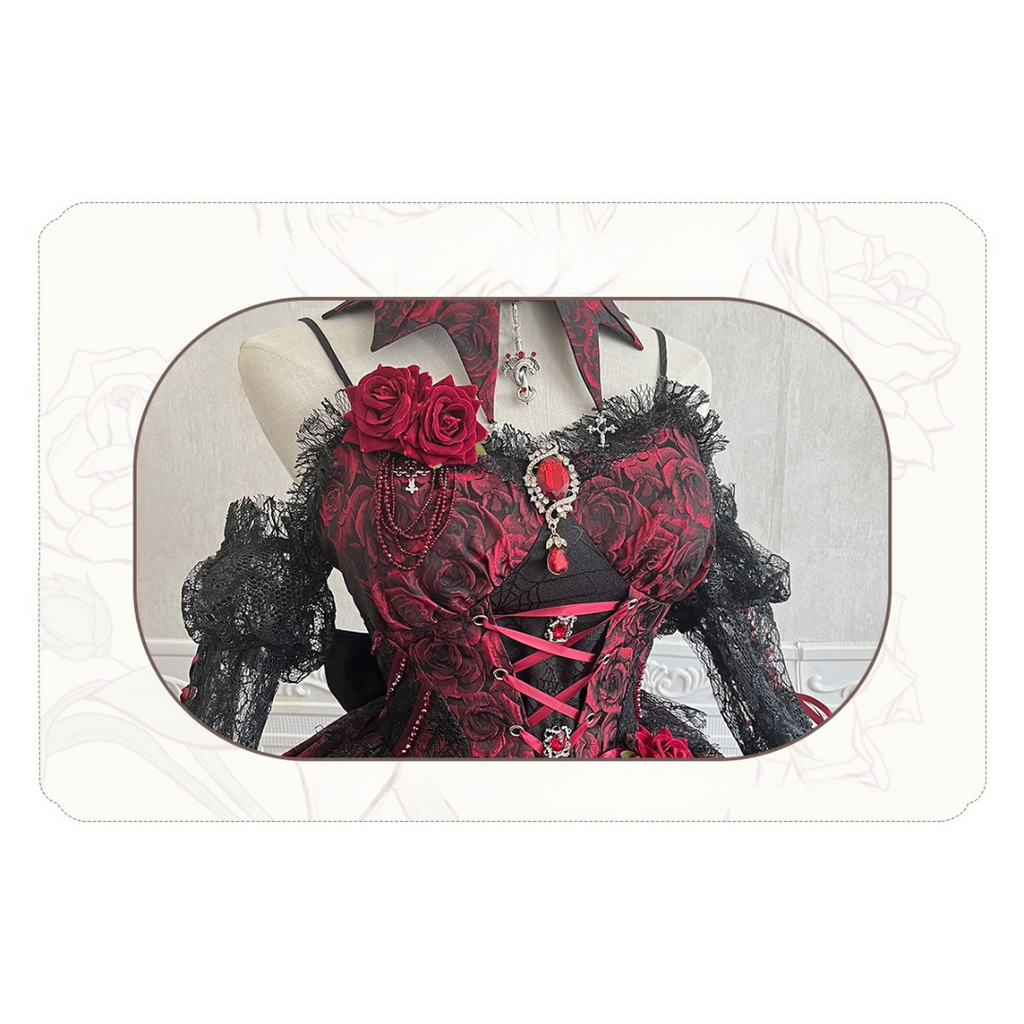 Dark Crimson Rose ゴスロリジャンパースカート