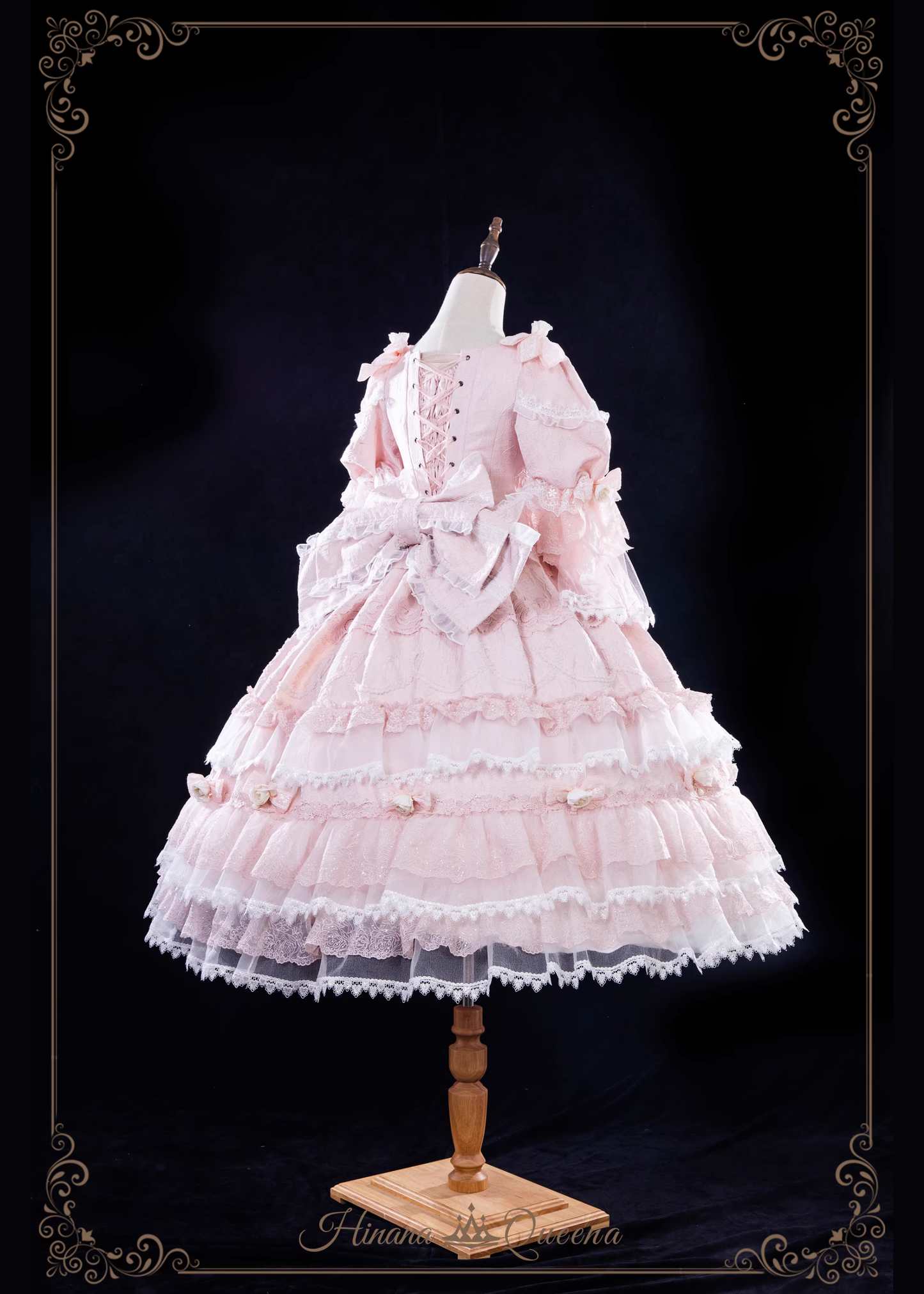 White Rose 3-tiered ruffle princess sleeve dress (single item/full set)