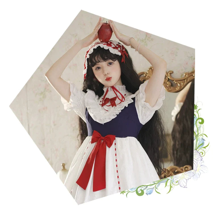 Snow White ３段フリルの半袖ワンピースと長袖ワンピース