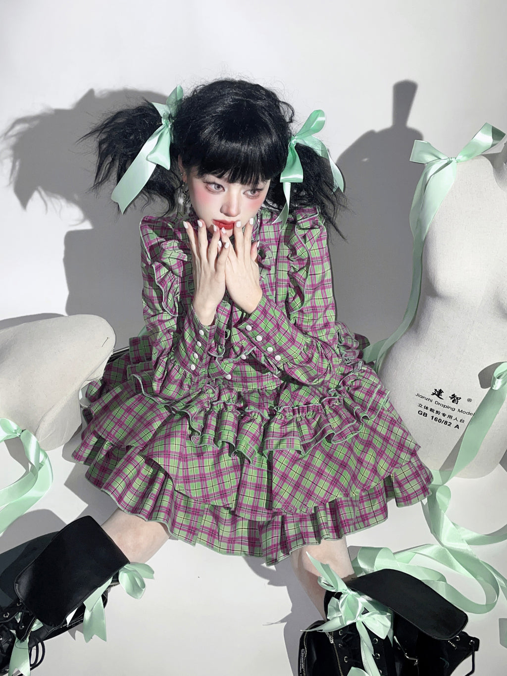 Doll's House サスペンダーミニスカート チェック柄全4色