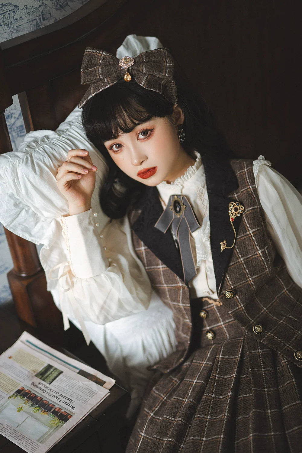 【予約販売】英国クラシカルロリィタ スタンドカラーブラウス【合わせ買いで20%off】
