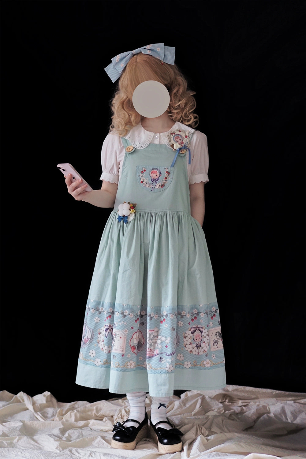 【予約販売】Sweetie Sheep プリントサスペンダースカート