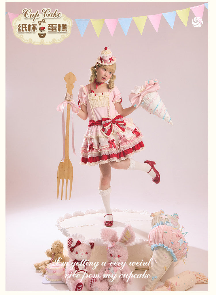 【受注予約1/26まで】Sweet Cup Cake ローウエストワンピース