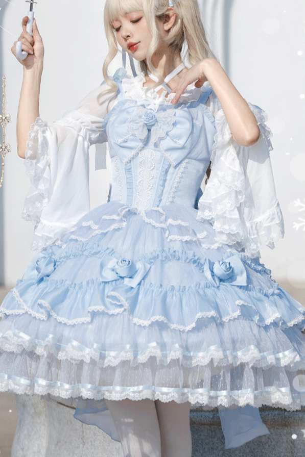 Moonlight Mirror レースとフリルのジャンパースカート