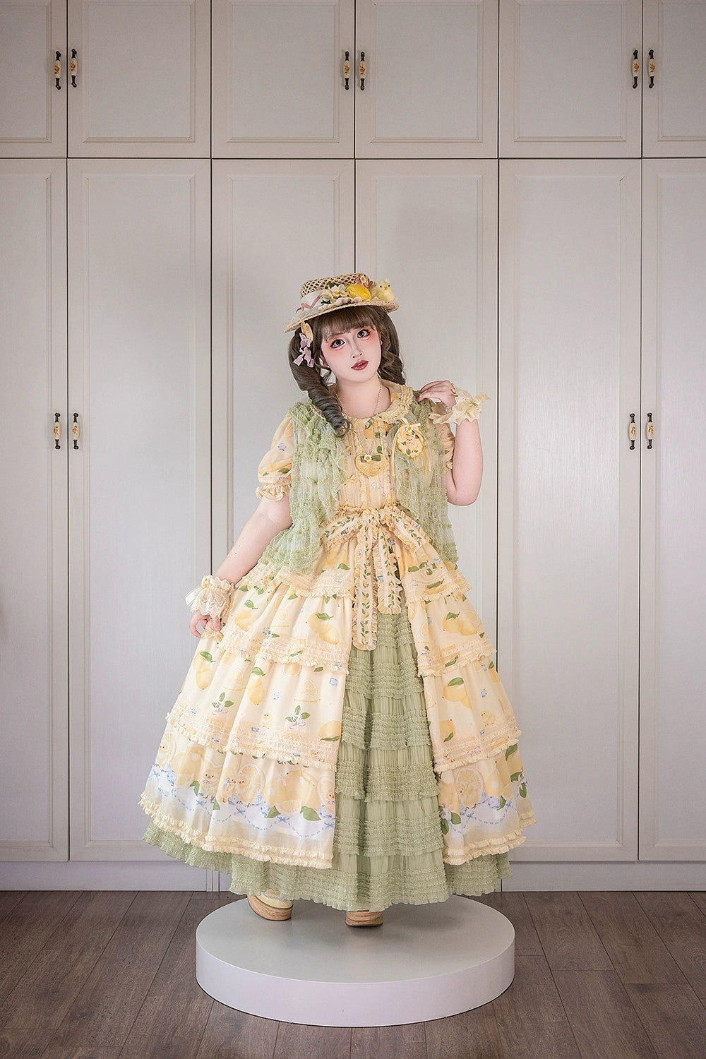 【予約販売】Lemon Sweetie プリント半袖ワンピース・ラグジュアリータイプ