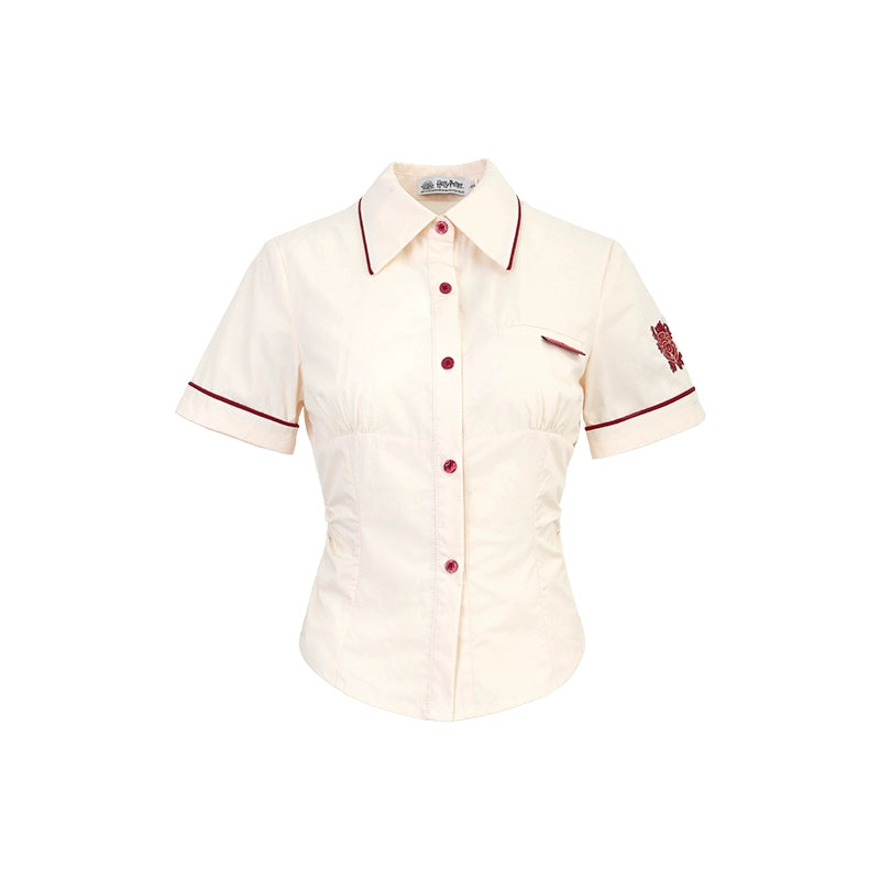 [Pre-order] Hogwarts School of Witchcraft and Wizardry Lined Waist Shaved Short Sleeve Blouse