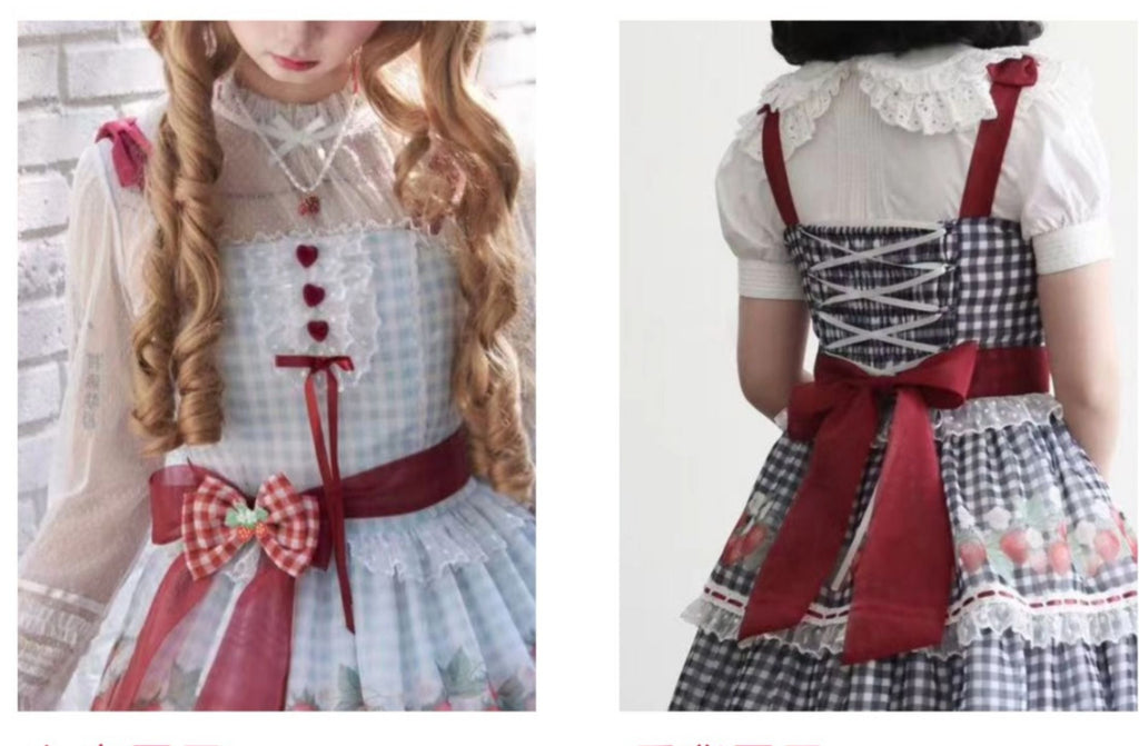 [Pre-orders accepted until 3/5] Have a Picnic, May Strawberry Gingham Check Jumper Skirt
