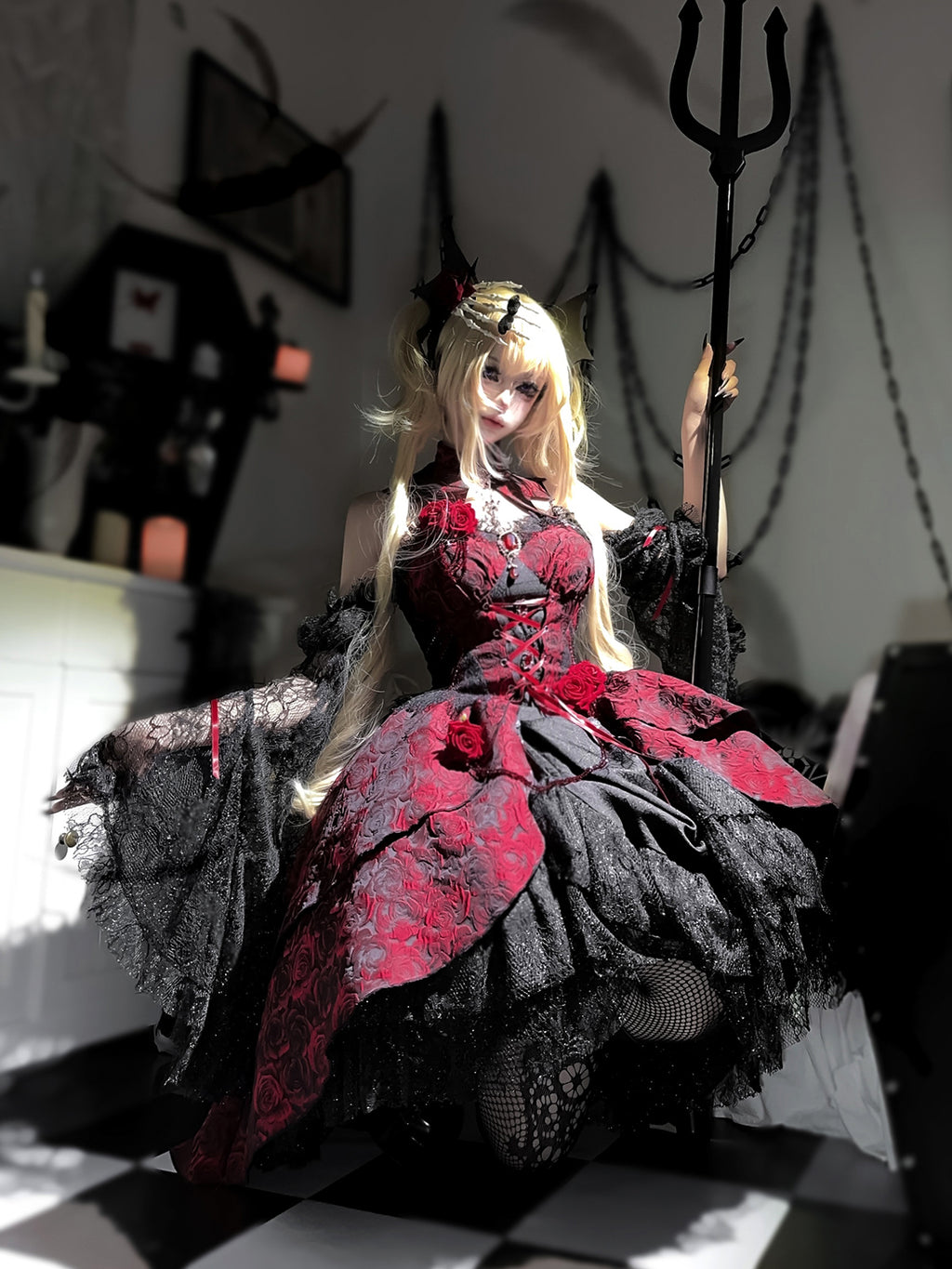 Dark Crimson Rose ゴスロリジャンパースカート