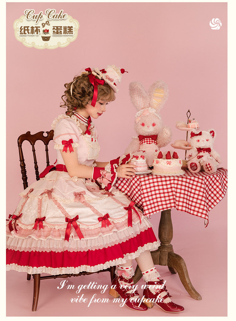 【受注予約1/26まで】Sweet Cup Cake レースとリボンのワンピース