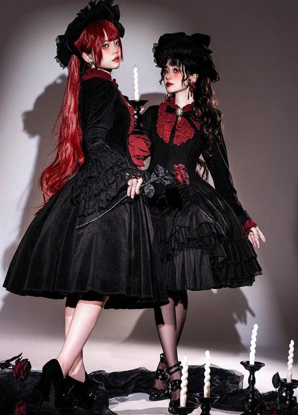 [Pre-orders available until November 12th] Yoiyami Rose Elegant Gothic Frill Dress