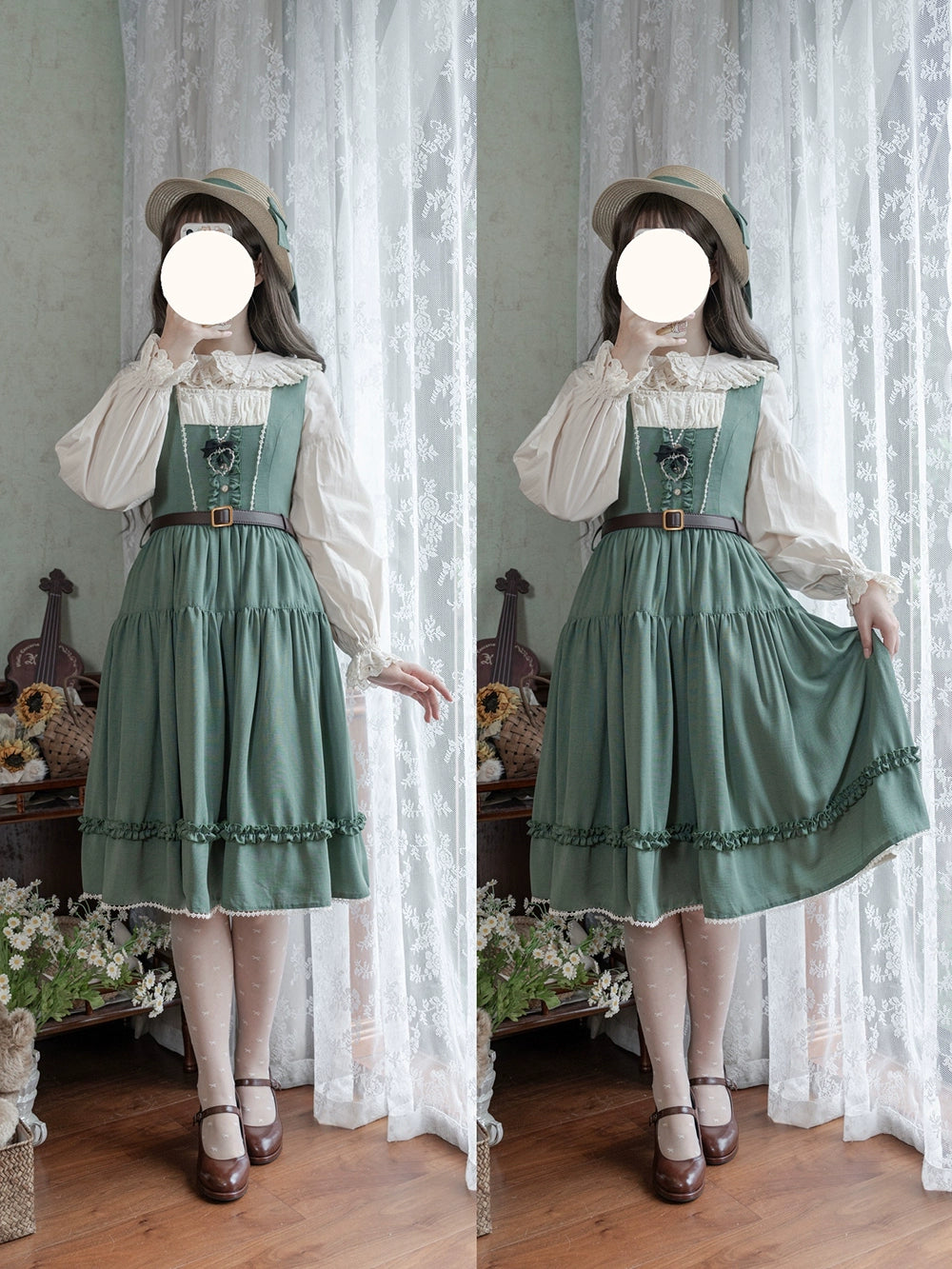 【予約販売】Sketch Wild Rose ジャンパースカート 無地タイプ