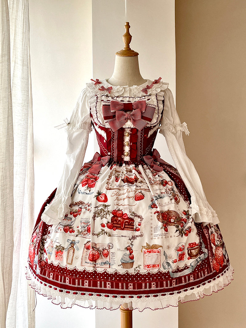 Strawberry Manor プリントジャンパースカート