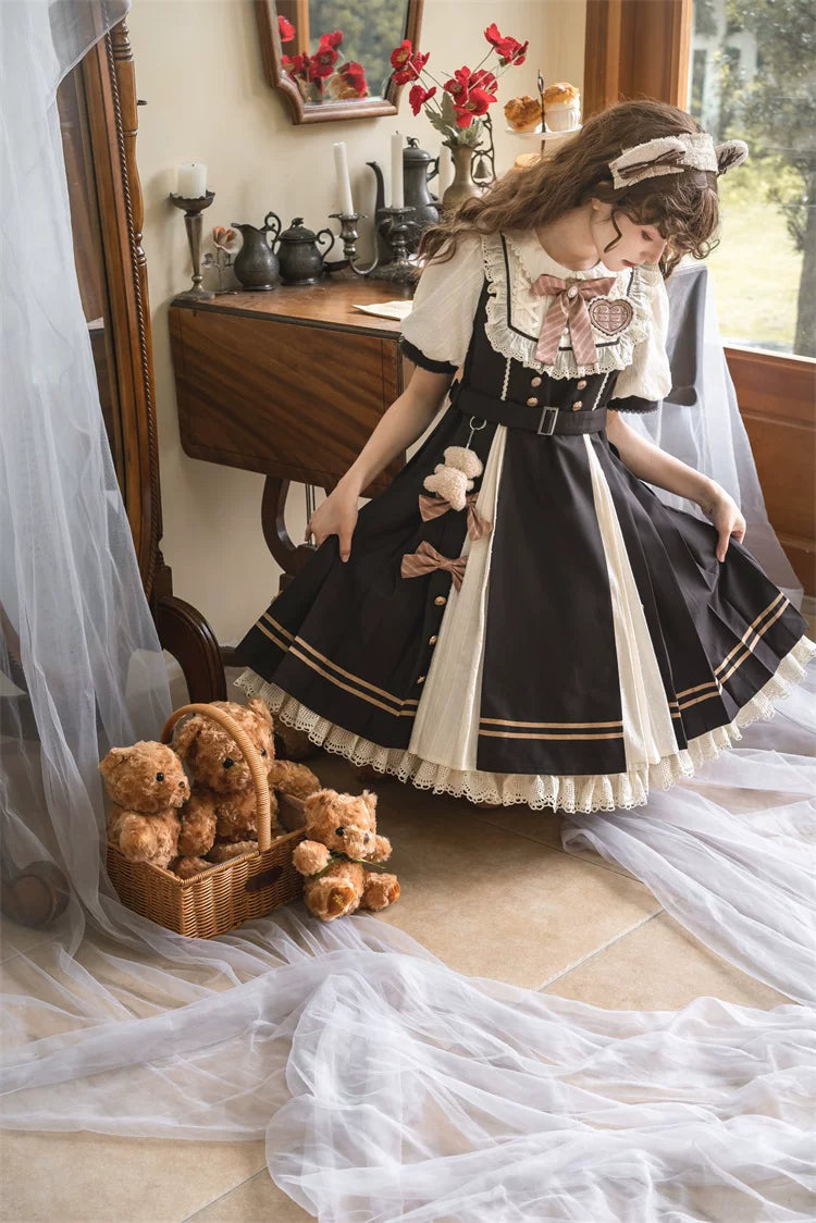 Chocolate Workshop ウエストベルト半袖ワンピース