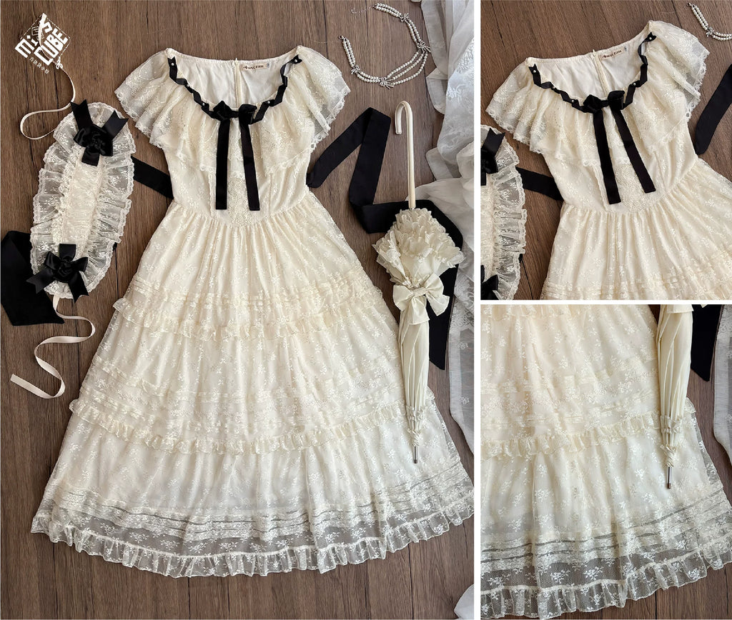 【受注予約10/13まで】Dream Lace ショールレースジャンパースカート