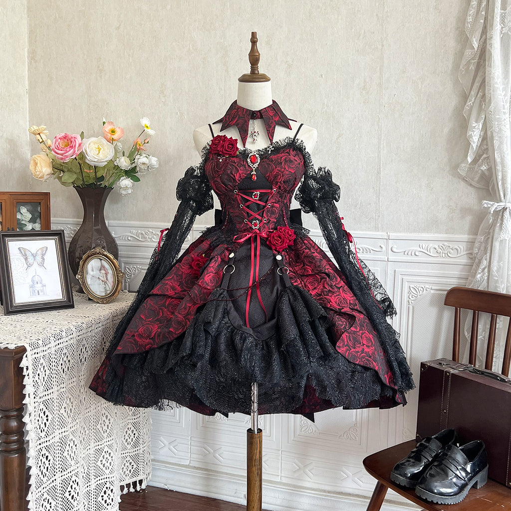 Dark Crimson Rose ゴスロリジャンパースカート