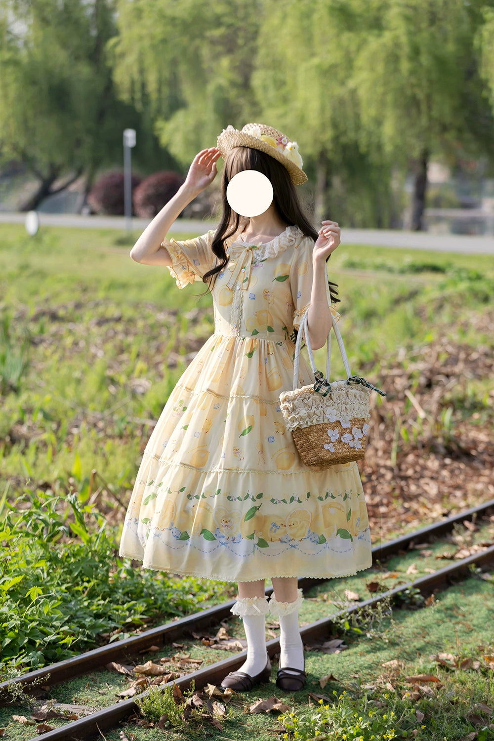 【予約販売】Lemon Sweetie プリント半袖ワンピース・デイリータイプ