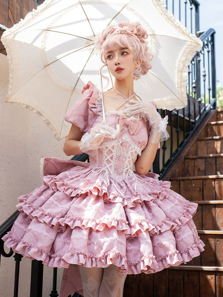 【予約販売】Puff Rose クロスネックワンピース 全4色