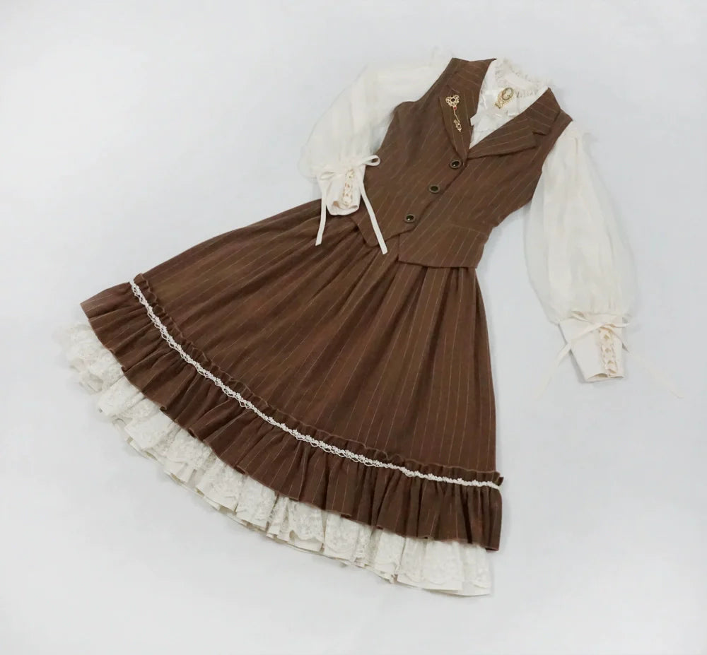 【予約販売】英国クラシカルロリィタ 縦縞ベスト