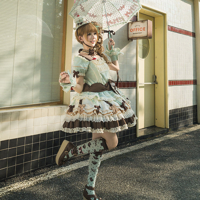 【受注予約1/26まで】Sweet Cup Cake ローウエストワンピース