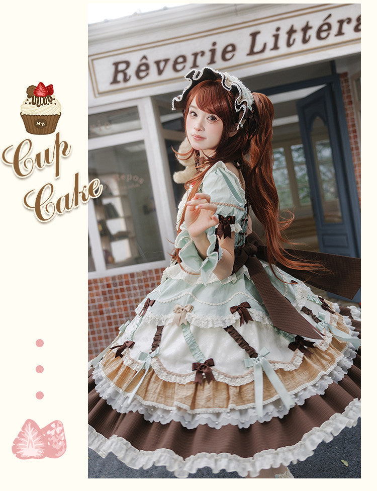 【受注予約1/26まで】Sweet Cup Cake レースとリボンのワンピース