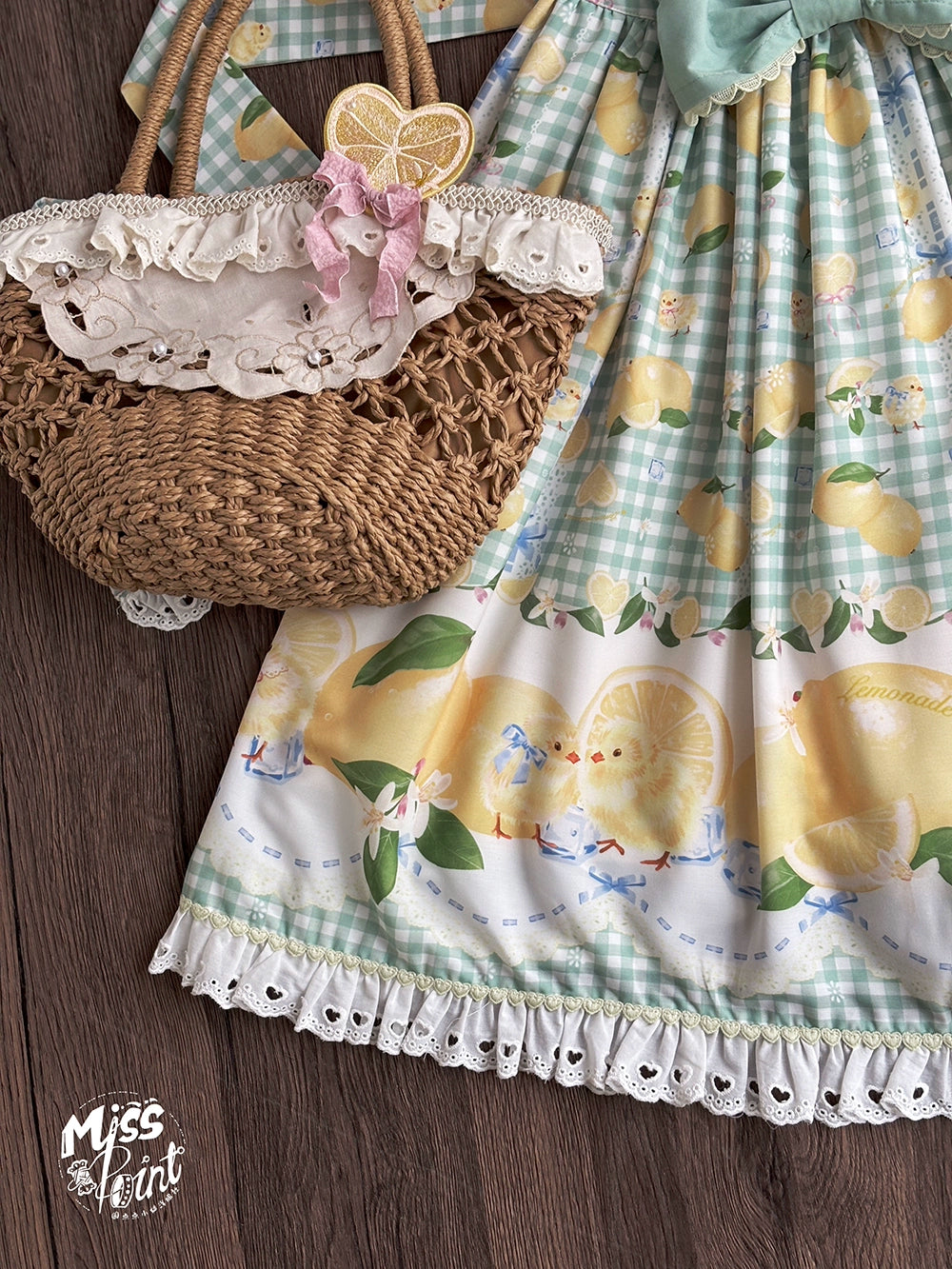 【予約販売】Lemon Sweetie プリントジャンパースカート・ミドル丈