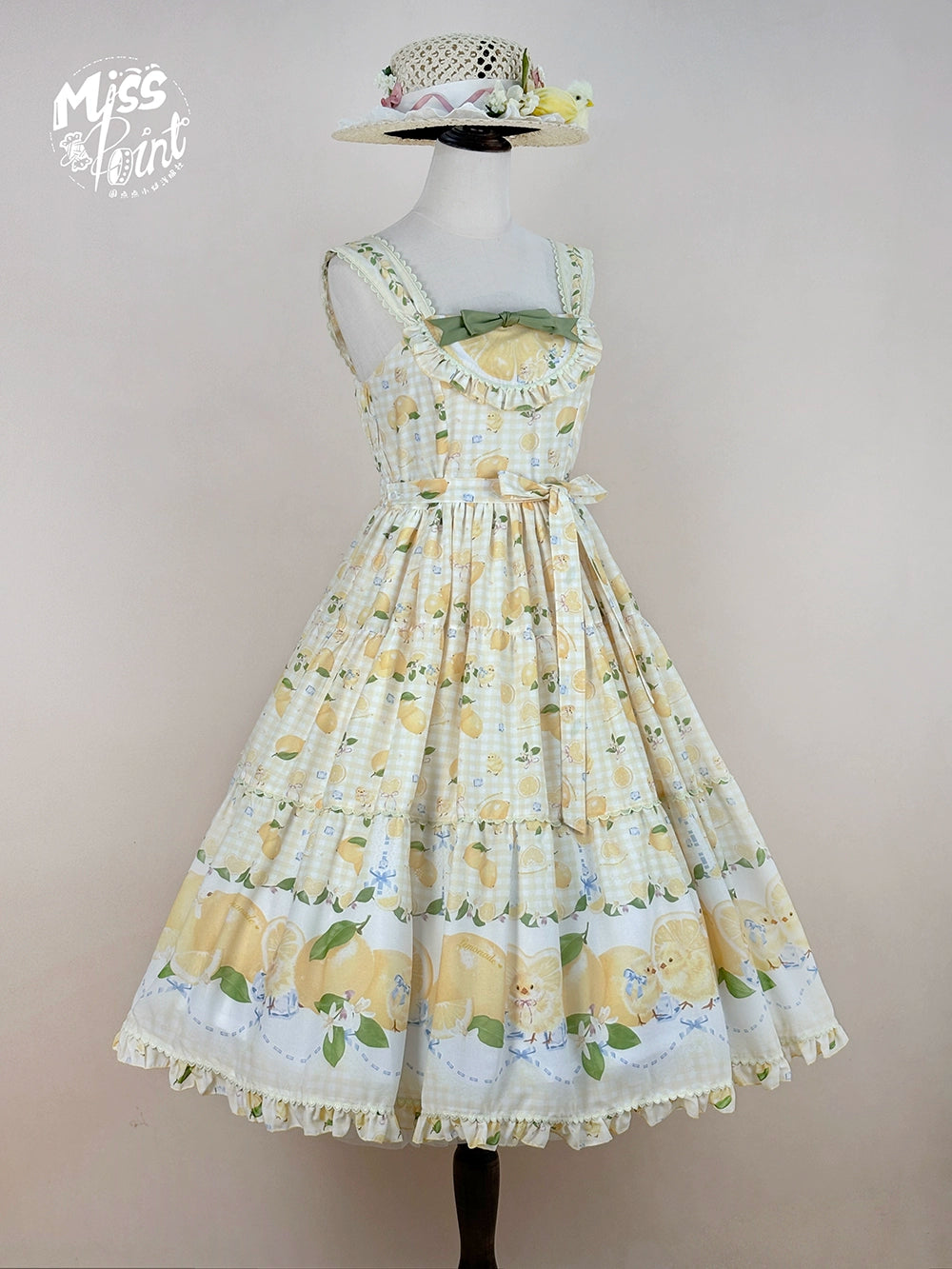 【予約販売】Lemon Sweetie プリントジャンパースカート・ロング丈