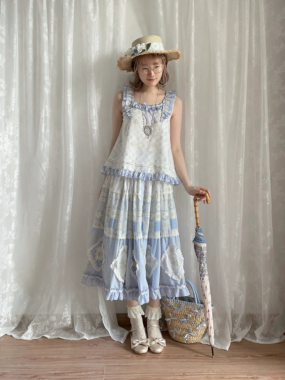 【予約販売】Pathwork Garden カントリー風プリントスカート