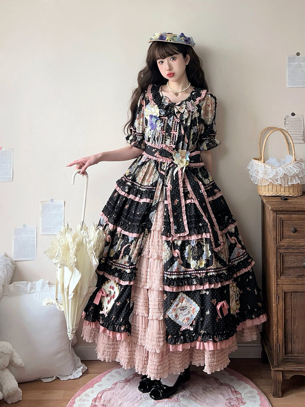 [Sale period ended] Cat Rose Tea Party Luxury Dress