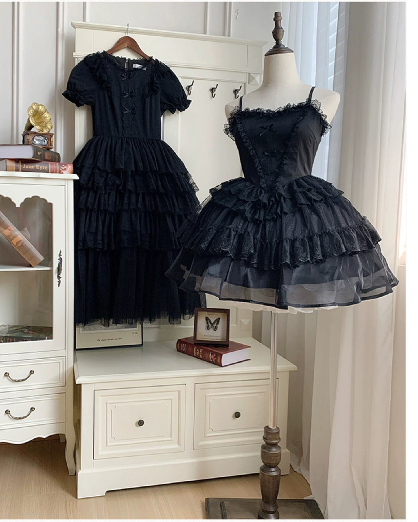 Dark Fairy 5-tiered ruffled tulle dress