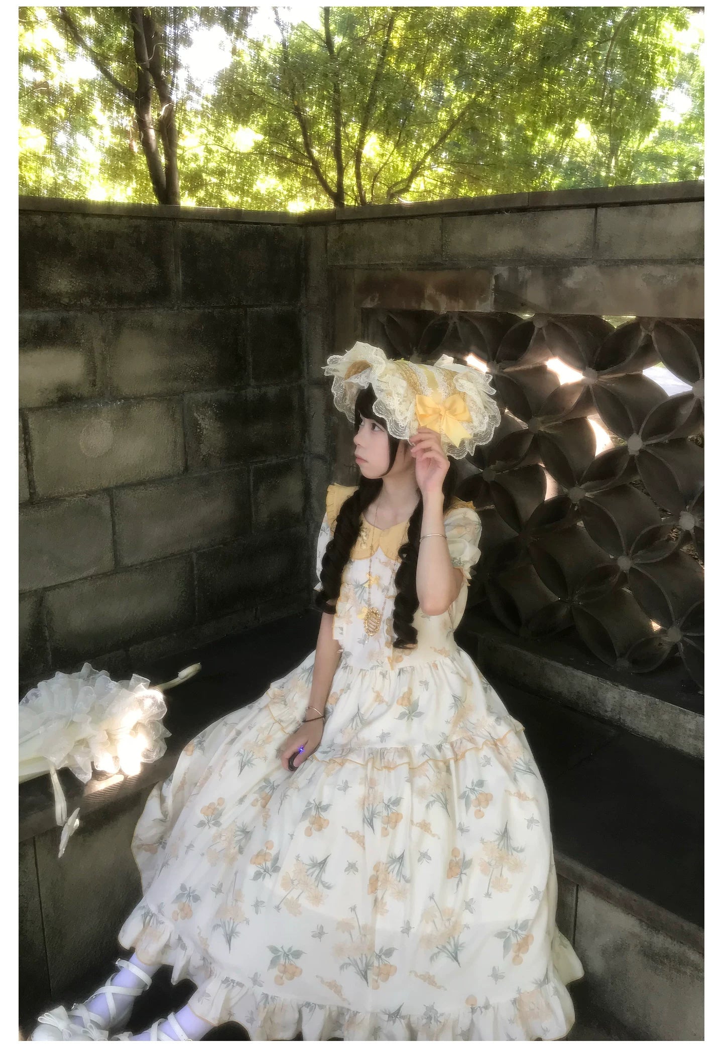 晴風花夏 カントリー風プリントワンピース