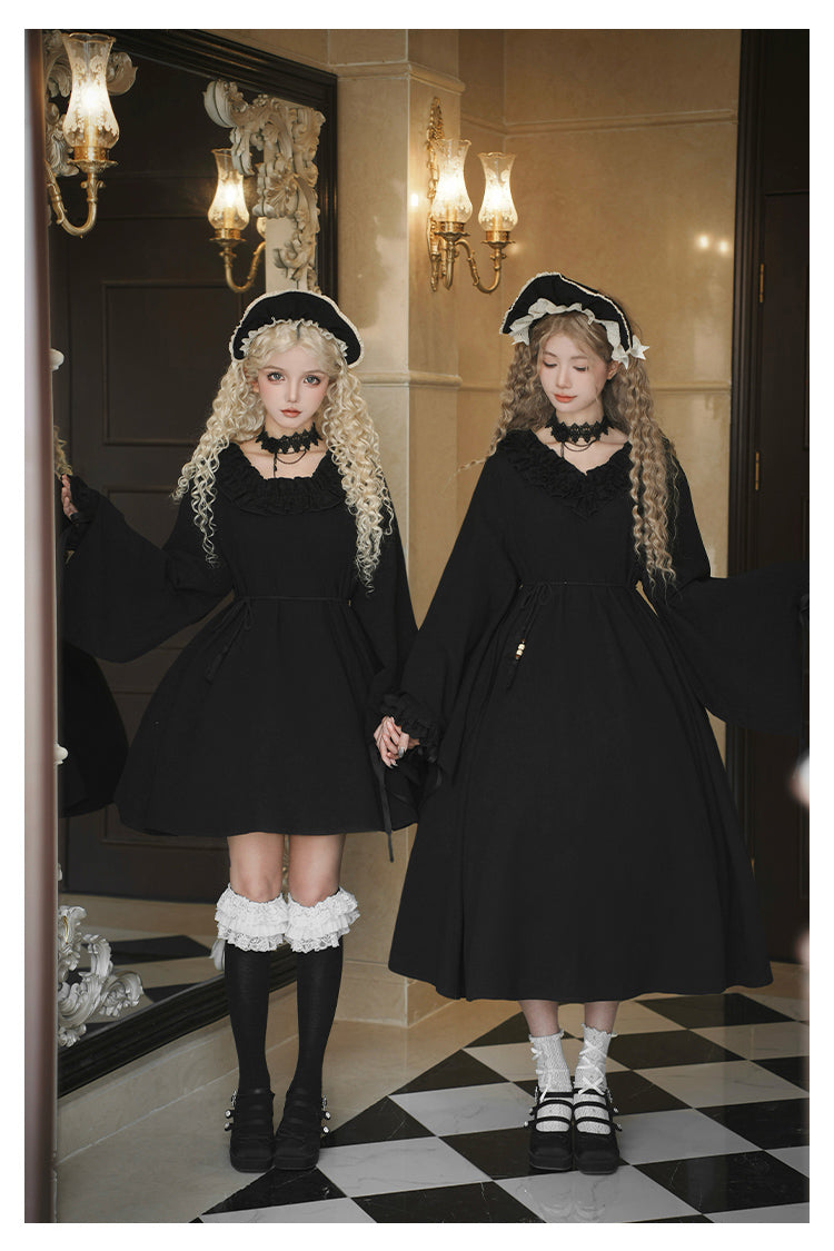 十六夜 和風メイドワンピースセット ショート丈