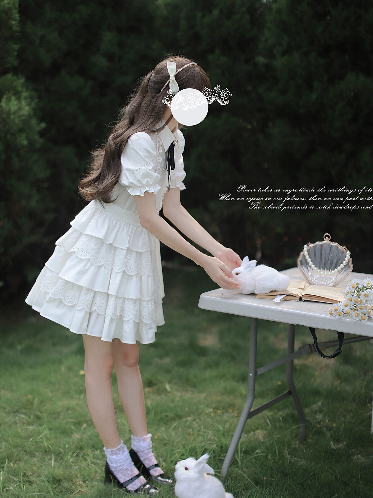 Dorothy Pure white tiered dress