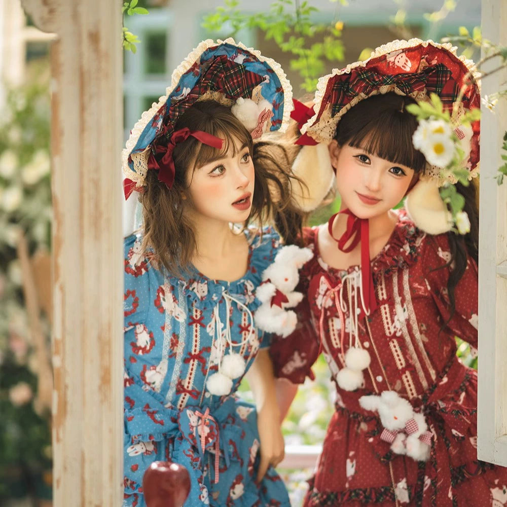 予約販売【同時購入のみ】Sweet Berry Rabbit ボンネット・カチューシャ・布ベルト