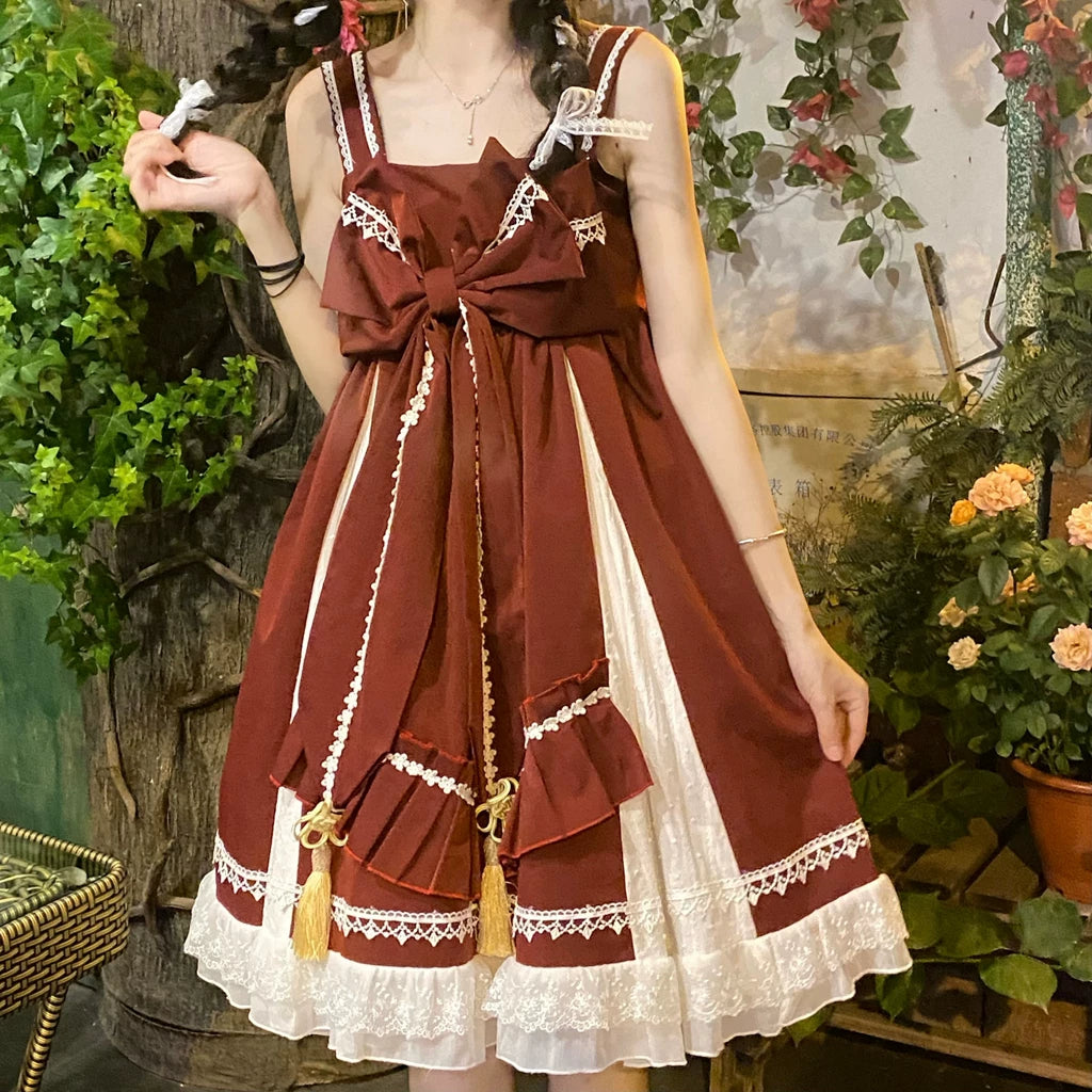 ビッグリボンの華ロリジャンパースカートセット