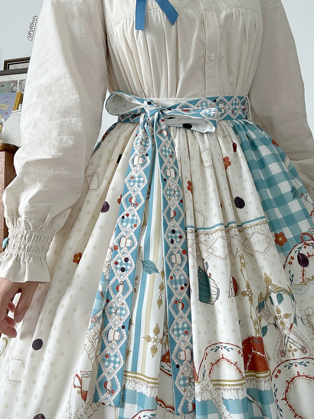 【予約販売】Picnic Tea Party 2wayサロペットスカート