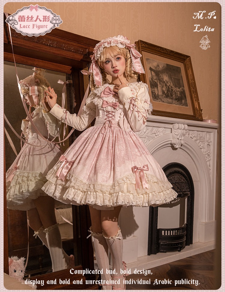 【再販・受注予約12/23まで】Lace Figure プリントジャンパースカート